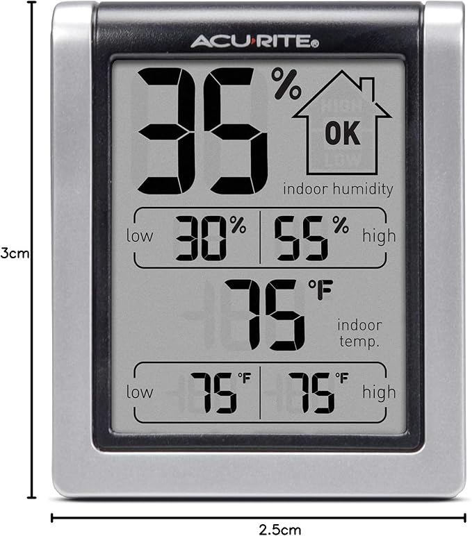 Wireless Digital Indoor Thermometer and Hygrometer Monitor for Indoor Temperature and Humidity Measurements (00613)
