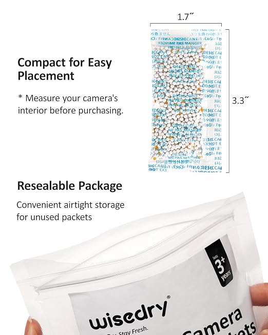 10 Grams [20 Packets] Premium Camera Desiccant Packets with Color Indicating Beads, 70% High Moisture, alternate view