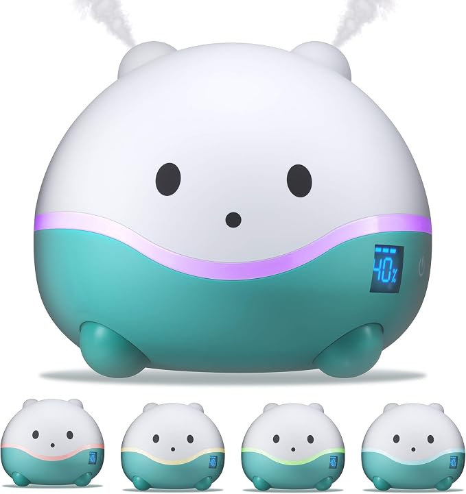 WISPI 3-in-1 Humidifier, Diffuser & Night Light for Baby/Kids - 3 Mist Strength, 7 LED Color Changing Lights, product image