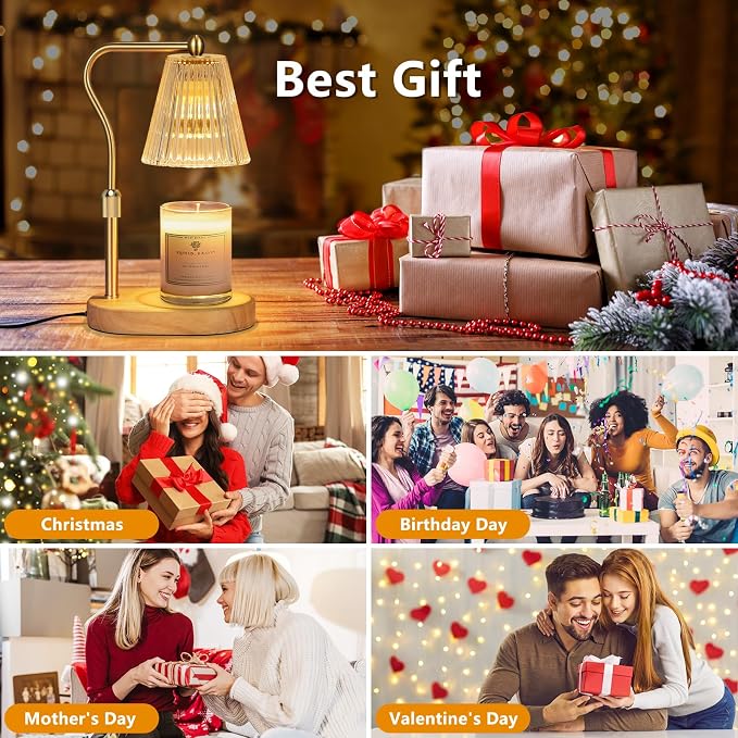 with 7 LED Colors Changing,Candle Warmer with Timer Dimmer, Electric Candle Lamp with Adjustable Height Home Decor for