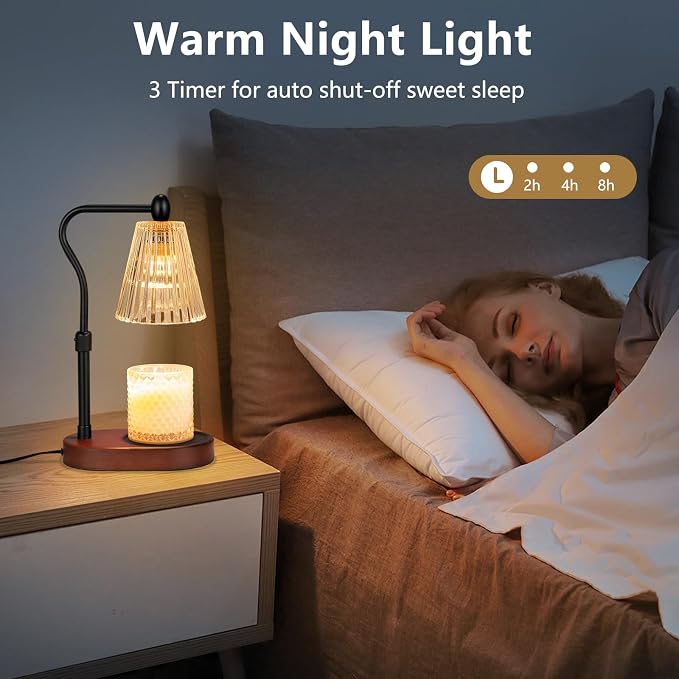 with Dimmer, Candle Warmer with Timer Adjustable Height for Scented Wax Jar Candles, alternate product view 3