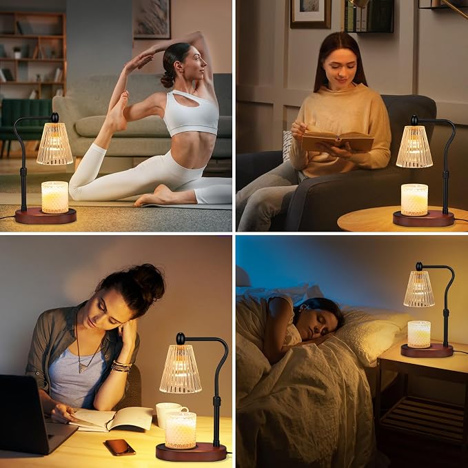 with Dimmer, Candle Warmer with Timer Adjustable Height for Scented Wax Jar Candles, alternate product view 5