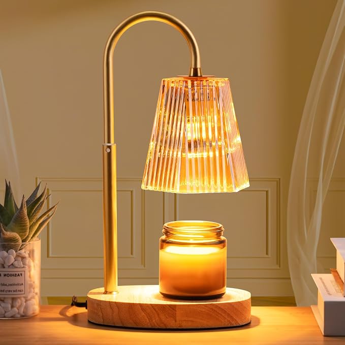 with Timer - Adjustable Height Candle Warmer Lantern with Timer, Dimmable, Home Decor, Wax Melts Warmer for Jar Candles with