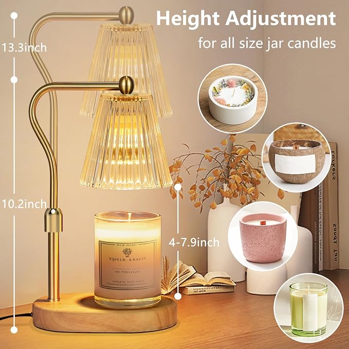 with Timer and Dimmer, Candle Warmer Adjustable Height for Mom Birthday Gifts, alternate product view 4