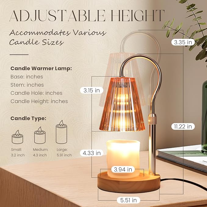 with Timer Dimmer, Adjustable Height, Birthday Gifts for Women Mom Friend Sister, House Warming Gift New Home Decor, Vintage
