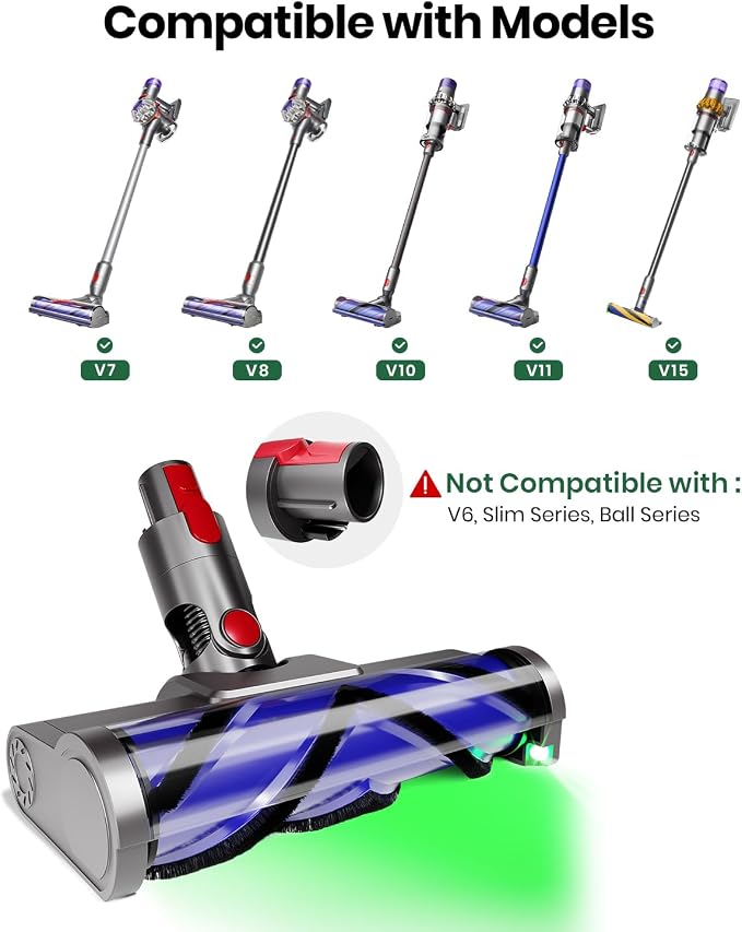 Upgraded 2 Brushes Vacuum Head Replacement for V7/V8/V10/V11/V15/SV10/SV11/SV12/SV14/SV15/SV22((Not for )