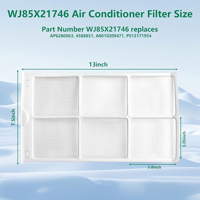 WJ85X21746 Air Conditioner Filter Compatible with GE AHQ06LYW1 AHQ06LYQ1 AHR05LWQ2 AHR05LWQ2 WJ85X21746 Replacement Parts for