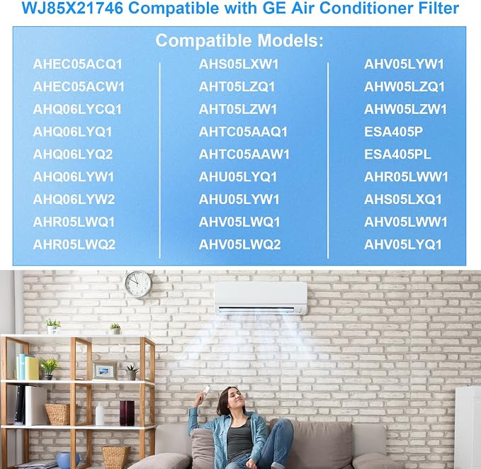 WJ85X21746 Air Conditioner Filter Compatible with GE Air Filter Replacement Parts Model for AHQ06LYW1 AHQ06LYQ1 AHR05LWQ2