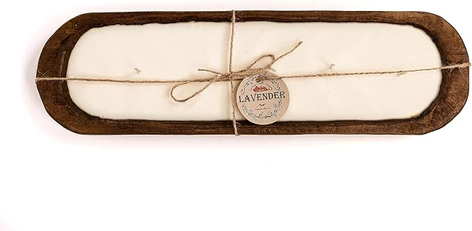 Wood Dough Bowl Candles | 100% Natural Soy Wax & Essential Oil Infused | Odor Eliminating + Pet Safe | Scented