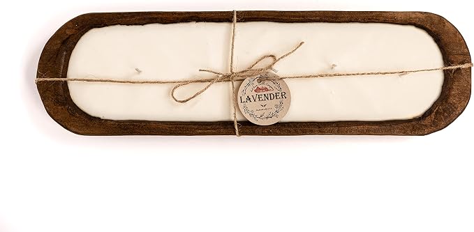Wood Dough Bowl Candles | 100% Natural Soy Wax & Essential Oil Infused | Odor Eliminating + Pet Safe | Scented