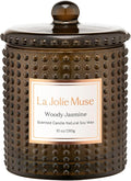 Woody Jasmine Candles for Home Scented, Luxury Candles Gifts for Women, Mother's Day Gift, Natural Soy Wax, 75 Hours 10 OZ