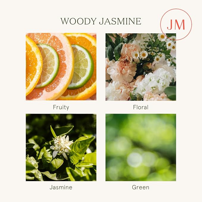 Woody Jasmine Candles for Home Scented, Luxury Candles Gifts for Women, Mother's Day Gift, Natural Soy Wax, 75 Hours 10 OZ