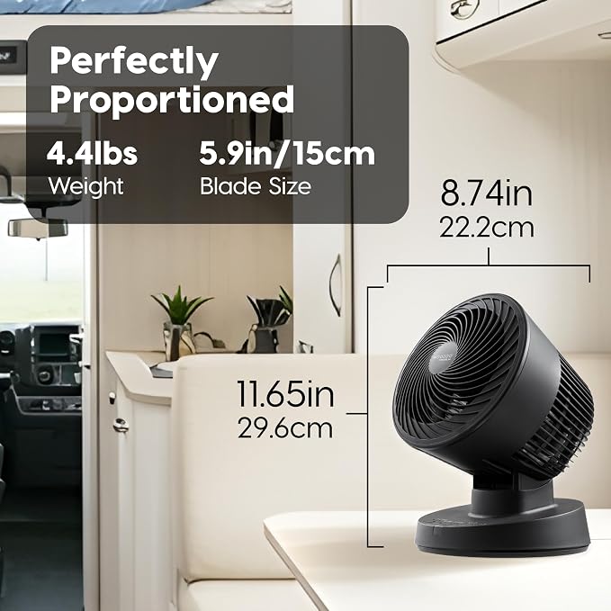 WOOZOO Air Circulator Fan with Remote, Oscillating, 3 Speeds, 56ft Max Air Distance, Adjustable Tilt, Quiet Motor, Small Fan
