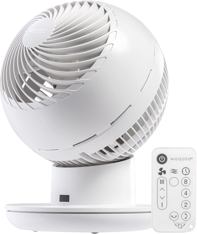 WOOZOO Air Circulator Fan with Remote, Oscillating, 8 Speeds, 82ft Max Air Distance, 120° Adjustable Tilt, 35db Ultra Quiet