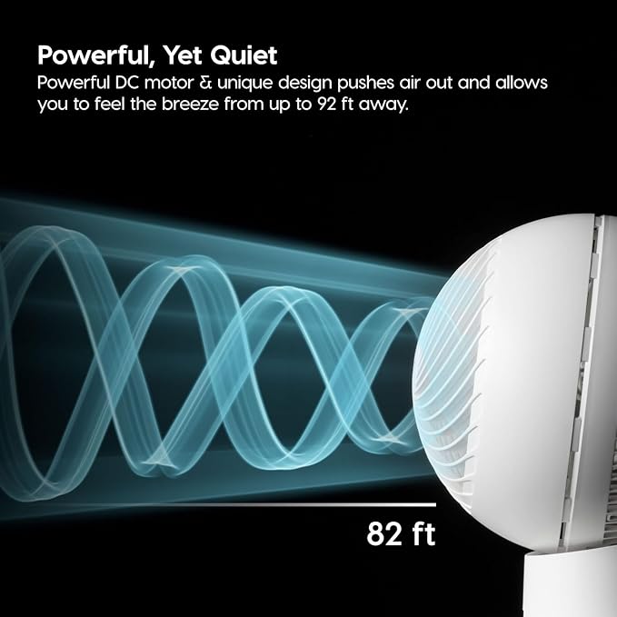 WOOZOO Air Circulator Fan with Remote, Oscillating, 8 Speeds, 82ft Max Air Distance, 120° Adjustable Tilt, 35db Ultra Quiet