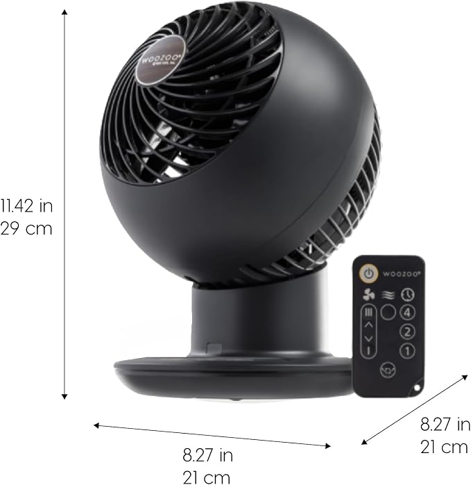 WOOZOO Air Circulator Fan with Remote, Oscillation, 5 Speeds, 82ft Max Air Distance, 90° Adjustable Tilt, 30db Quiet Motor