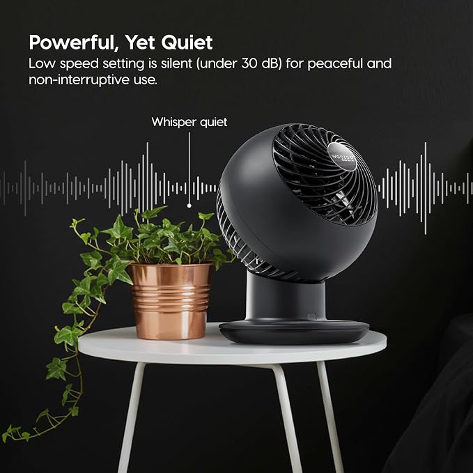 WOOZOO Air Circulator Fan with Remote, Oscillation, 5 Speeds, 82ft Max Air Distance, 90° Adjustable Tilt, 30db Quiet Motor