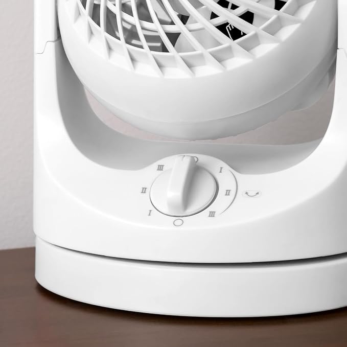 WOOZOO Desk Fan, Oscillating Table Air Circulator, 3 Speeds, 32ft Max Air Distance, 112° Adjustable Tilt, 27.5db Quiet Motor