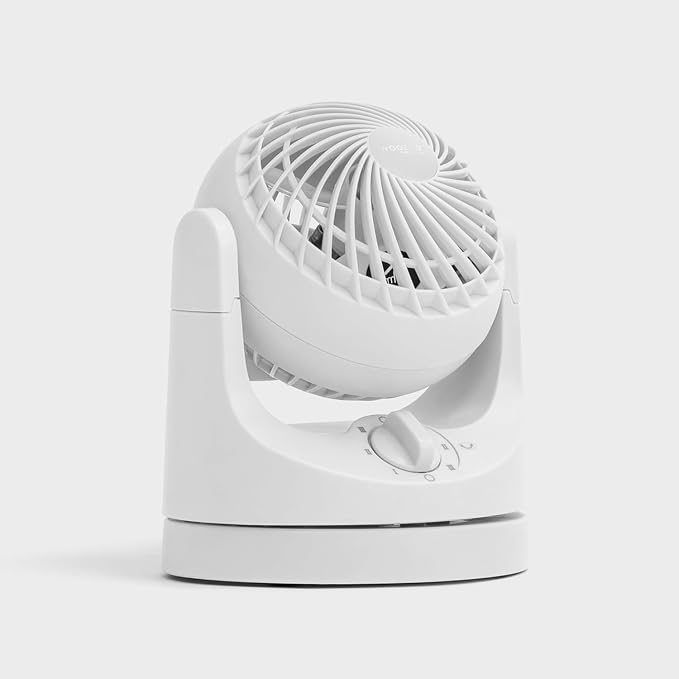 WOOZOO Desk Fan, Oscillating Table Air Circulator, 3 Speeds, 32ft Max Air Distance, 112° Adjustable Tilt, 27.5db Quiet Motor