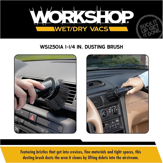 WORKSHOP Wet/Dry Vacs Shop Vacuum Accessories WS12501A Dusting Brush Attachment for Wet Dry Vacuum Cleaners, alternate view 4