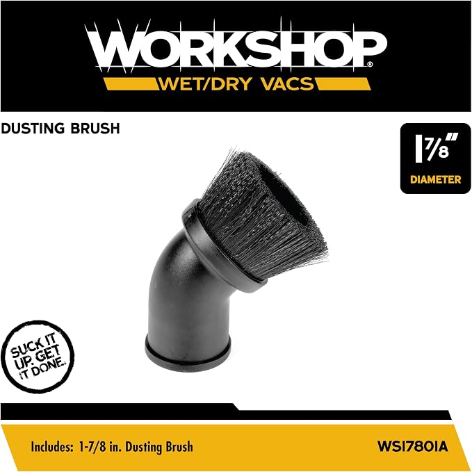 Shop Vacuum Accessories WS17801A Dusting Brush Attachment for Wet Dry Vacuum Cleaners, Fits 1-7/8-inch