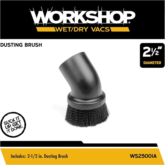 Shop Vacuum Accessories WS25001A Dusting Brush Attachment for Wet Dry Vacuum Cleaners, Fits 2-1/2-inch