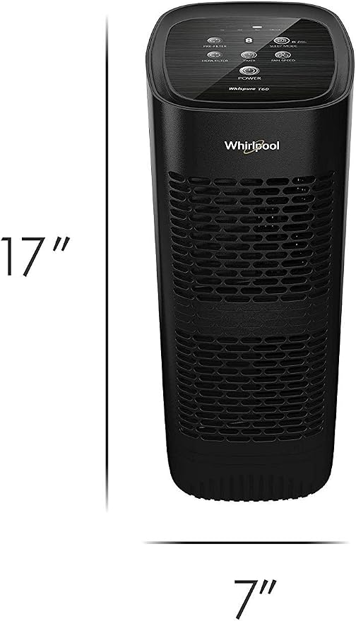 WPT60B Whispure True Hepa Air Purifier, Activated Carbon Advanced Anti-Bacteria, Ideal for Allergies, Odors, Pet Dander
