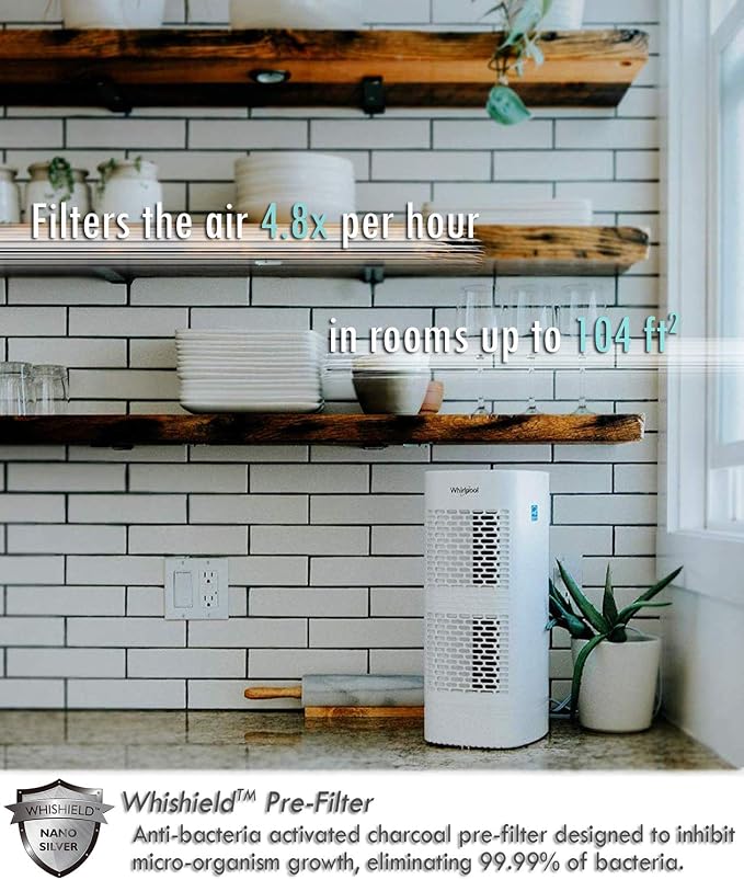 WPT60P Whispure True Hepa Air Purifier, Activated Carbon Advanced Anti-Bacteria, Ideal for Allergies, Odors, Pet Dander