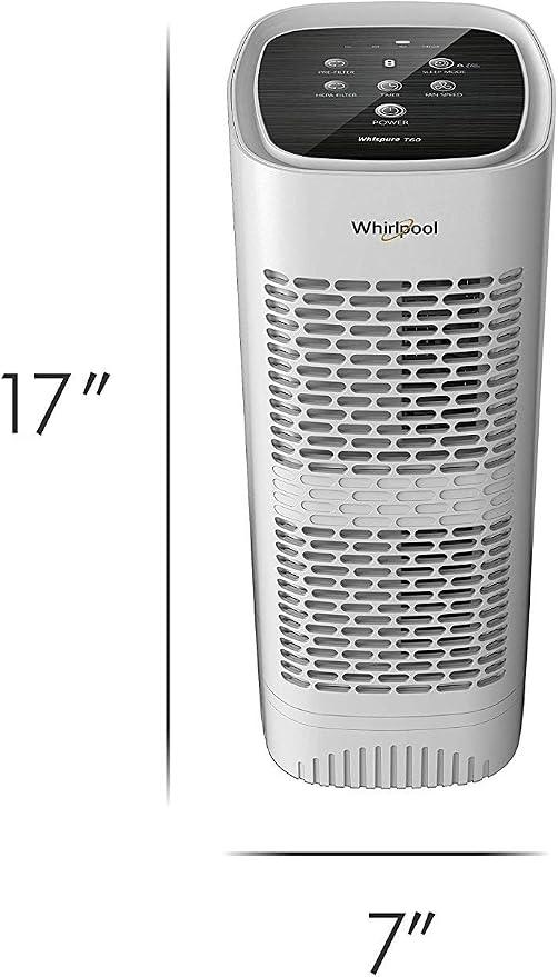 WPT60P Whispure True Hepa Air Purifier, Activated Carbon Advanced Anti-Bacteria, Ideal for Allergies, Odors, Pet Dander