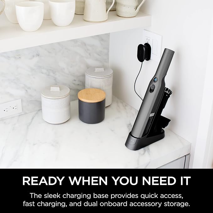 WV201 WANDVAC Handheld Vacuum, Lightweight at 1.4 Pounds with Powerful Suction, Charging Dock, Single Touch Empty and