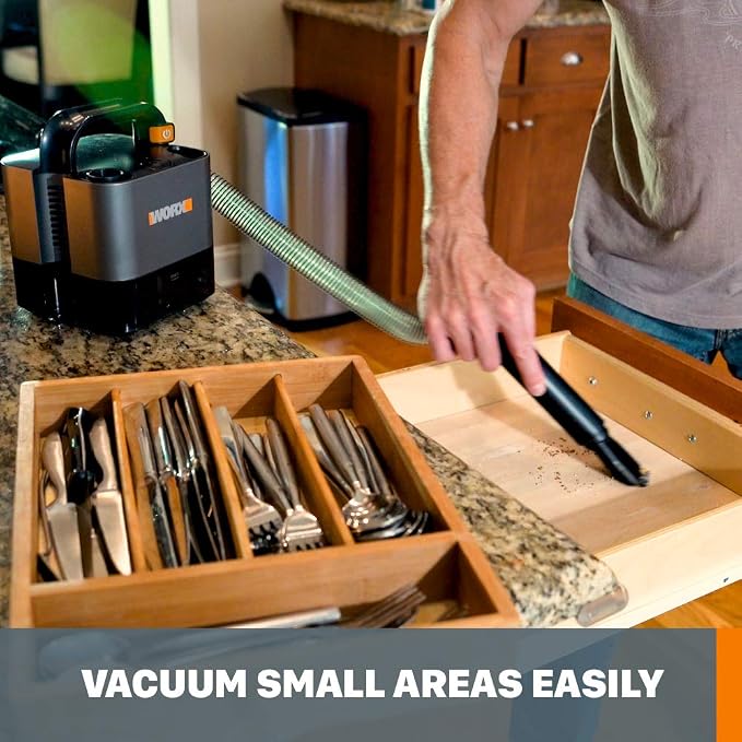 WX030L.9 20V Power Share Cordless Cube Vac Compact Vacuum, Bare Tool Only, No Battery, Black, alternate product view 3