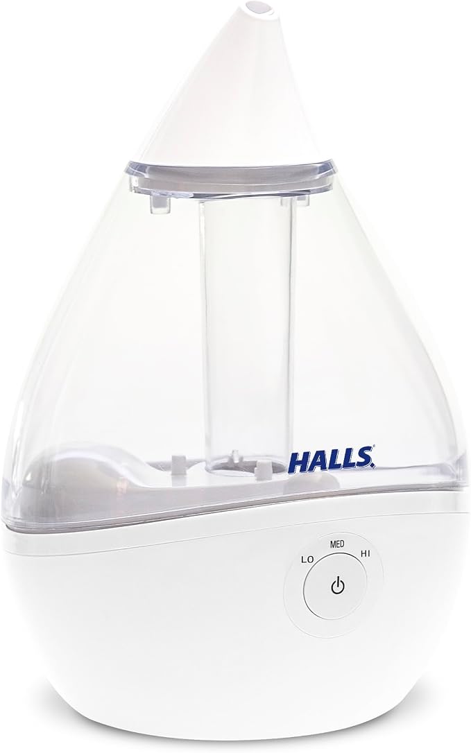 x HALLS Droplet Ultrasonic Small Air Humidifiers for Bedroom and Office, 0.5 Gallon Cool Mist Humidifier for Plants and Home