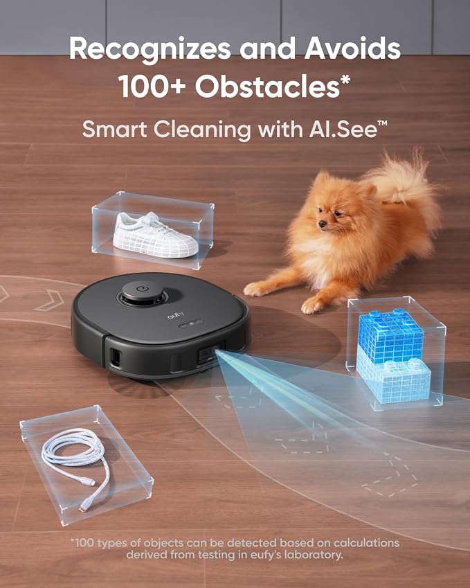 X10 Pro Omni Robot Vacuum and Mop Combo, 8,000 Pa Suction, Dual Mops with 12 mm Auto-Lift and Carpet Detection + Official