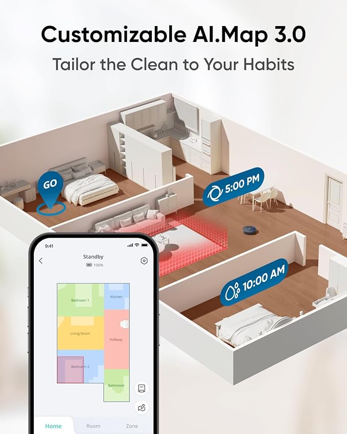 X10 Pro Omni Robot Vacuum and Mop Combo, Incredible Suction, Dual Mops with 12 mm Auto-Lift and Carpet Detection, AI Obstacle