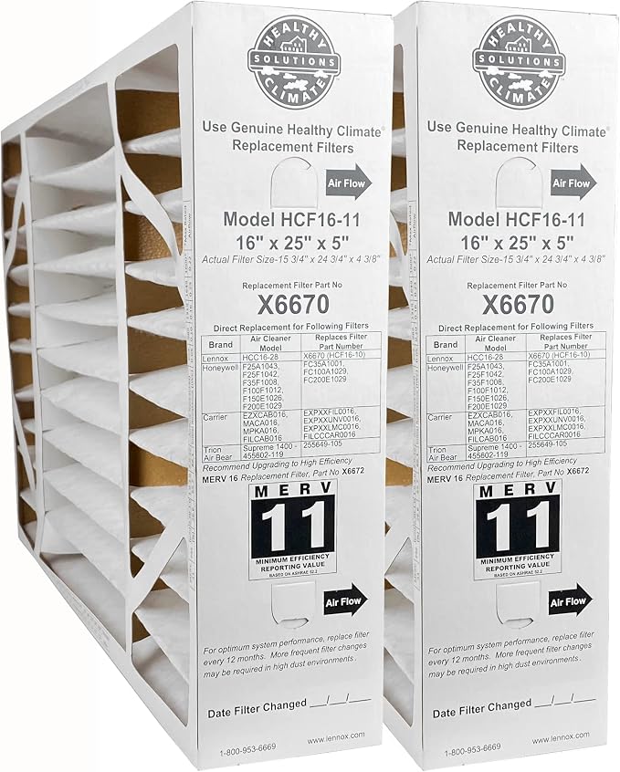 X6670 - (2-Pack) everyday comfort Climate 16" x 25" x 5" OEM HCF16-11 Air Filter, MERV 11, product image