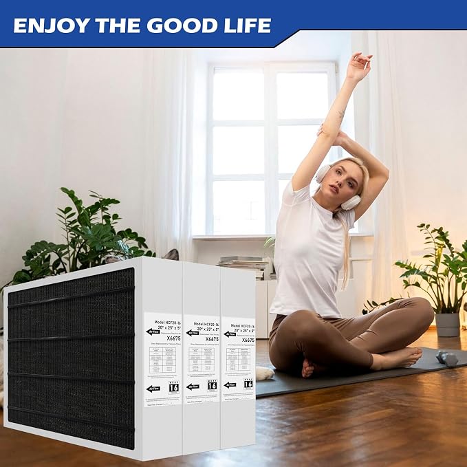 X6675 Merv 16 Air Filter 20x25x5 Efficient Air Filter Compatible with Lennox X6675 and Lennox HCC20-28 Furnace HVAC System