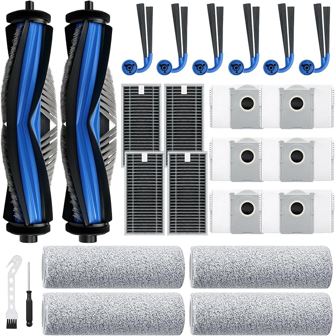 X9 Pro Omni Replacement Parts for Deebot X9 Pro Omni X9 Pro Robotic Vacuum Cleaner Parts with 2 Roller Brush,4 Mop,4