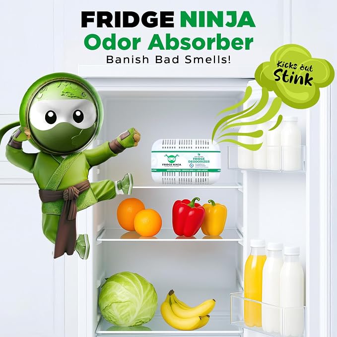 XL Pack of Refrigerator Deodorizer Odor Eliminator – Better than Baking Soda - Refrigerator and Fridge Smell Eliminator