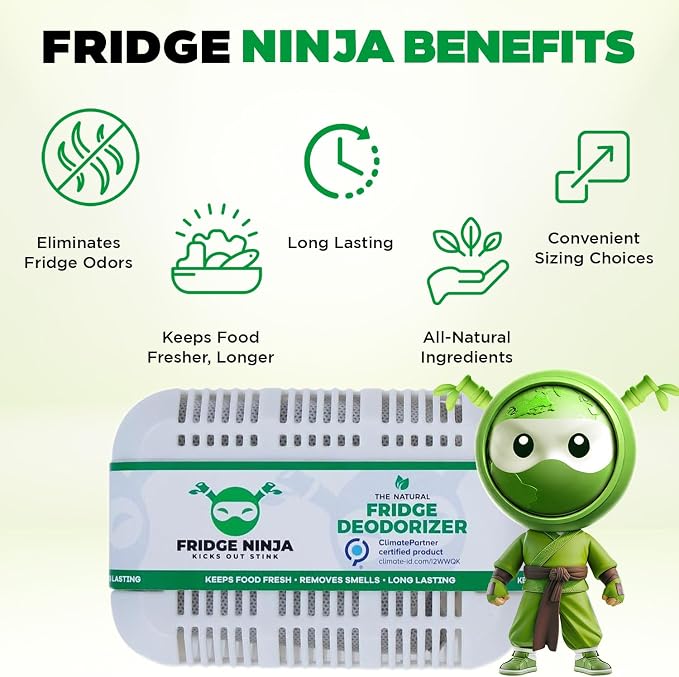 XL Pack of Refrigerator Deodorizer Odor Eliminator – Better than Baking Soda - Refrigerator and Fridge Smell Eliminator