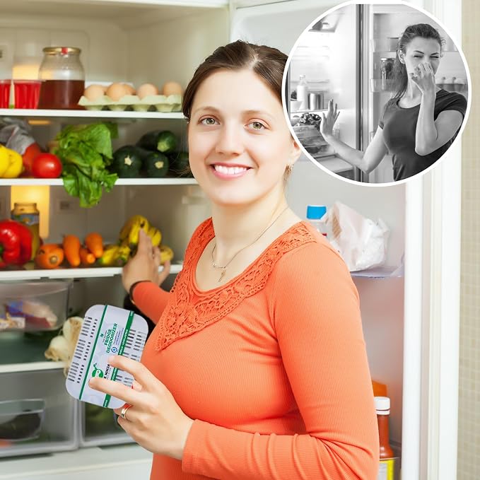 XL Pack of Refrigerator Deodorizer Odor Eliminator – Better than Baking Soda - Refrigerator and Fridge Smell Eliminator