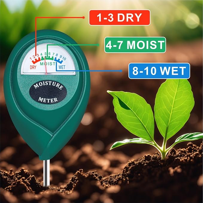 Long Probe Deep Use Soil Moisture Meter Sensor, Water Monitor Indicator, Hygrometer for Outdoor Indoor Large Pot Plants