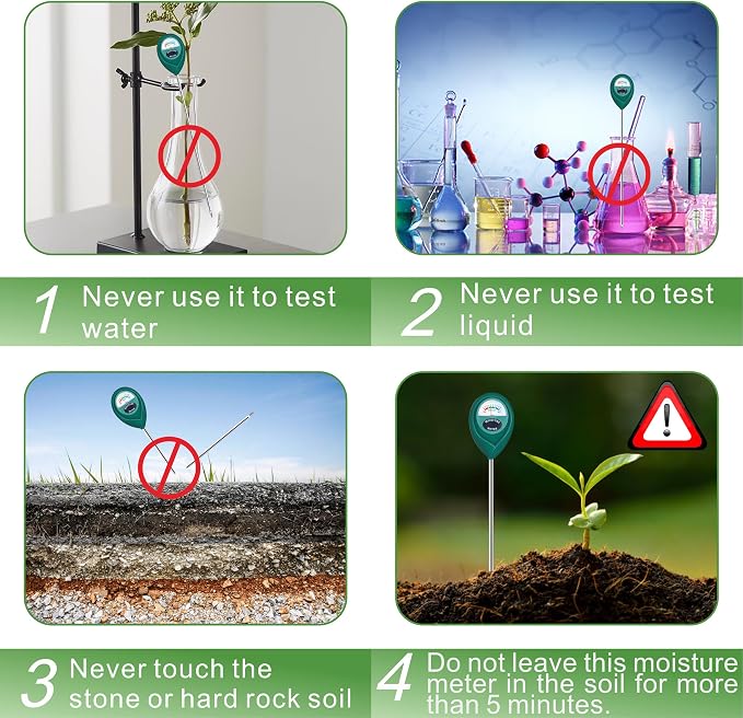 Long Probe Deep Use Soil Moisture Meter Sensor, Water Monitor Indicator, Hygrometer for Outdoor Indoor Large Pot Plants