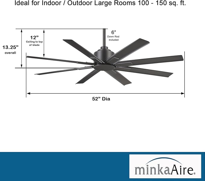 Xtreme H2O 52" Outdoor Ceiling Fan F896-52-CL - Coal, alternate product view 5