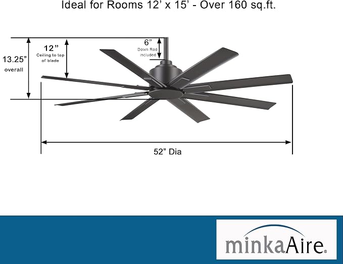 Xtreme H2O 52" Outdoor Ceiling Fan F896-52-SI - Smoked Iron, alternate product view 3