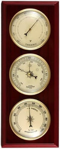 YG315 Cherry Finish Dial Traditional Weather Station, product image