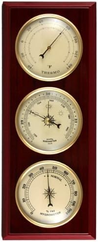 YG315 Cherry Finish Dial Traditional Weather Station, product image