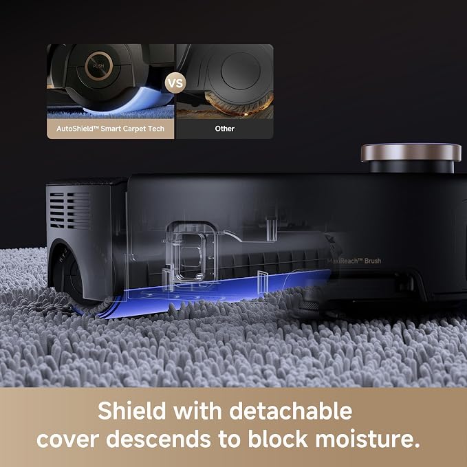 Z60 Ultra Roller Complete Robot Vacuum and Mop, 28,000Pa Suction, 3.14in Obstacle Crossing, AutoShield for Carpet Protection