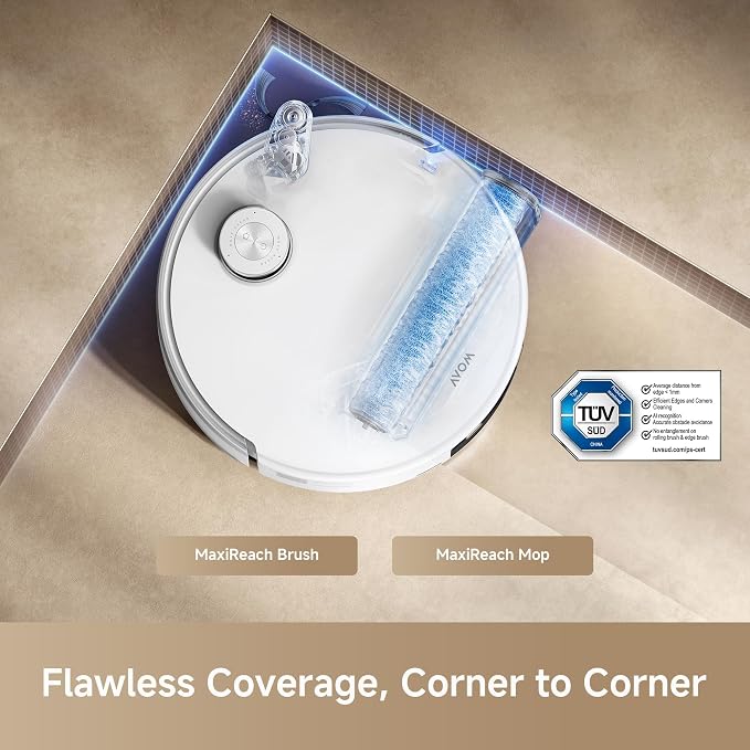 Z60 Ultra Roller SA Robot Vacuum and Mop, 26,000Pa Suction, Warm Water Mopping & Extending Roller, All-in-One Hand-Free
