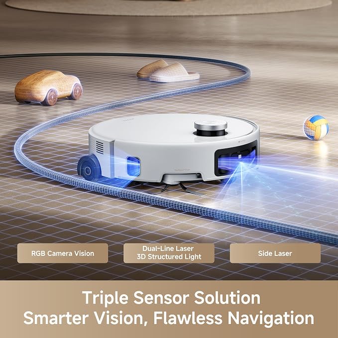 Z60 Ultra Roller SA Robot Vacuum and Mop, 26,000Pa Suction, Warm Water Mopping & Extending Roller, All-in-One Hand-Free