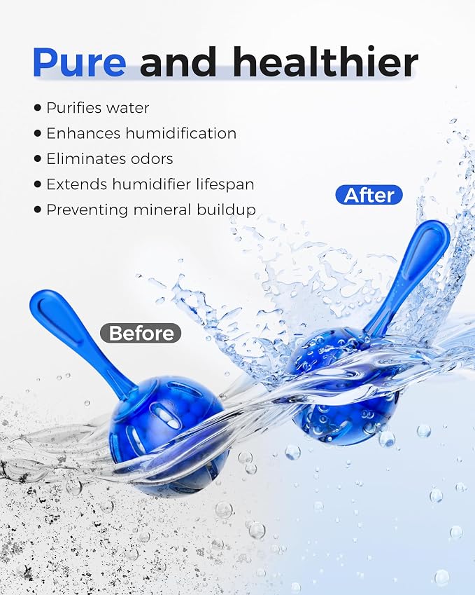 ZhenD 16 Pack Humidifier Cleaner Anti-Scale Balls: Stop White Dust, Extend Humidifier Life, help reduce Hard Water Build-Up